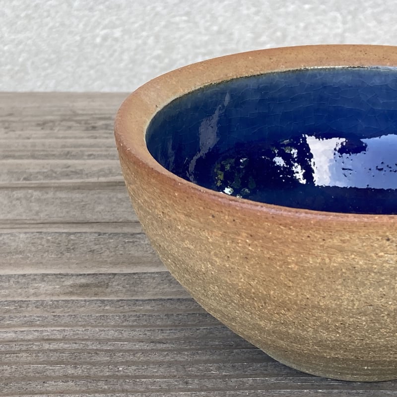 ボウル（4寸／約12cm）呉須・外焼締め （05） | 出西窯 on-line