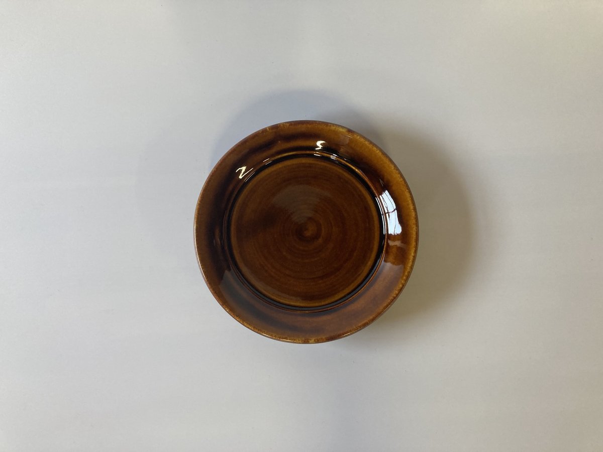 縁付平皿（6寸／約18㎝）飴 （12） | 出西窯 on-line STORE