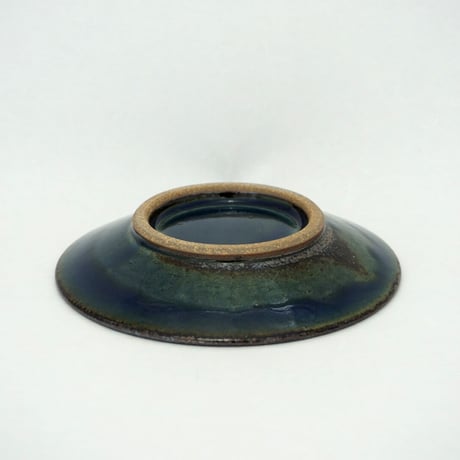 縁鉄砂呉須釉皿（3.5寸／約10.5㎝）呉須・縁鉄　（03）