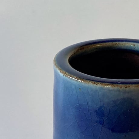 切立筒花入　呉須（高さ 5寸／約15.5cm）　（08）