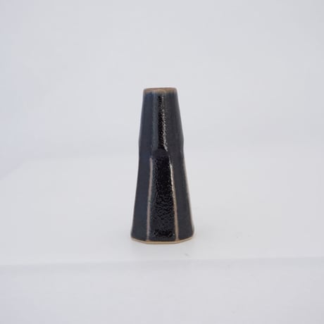 下面取筒花入（豆　高さ約11cm）黒　（08）