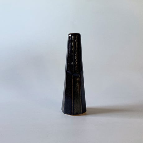 下面取筒花入（小　高さ約18cm）黒（08）