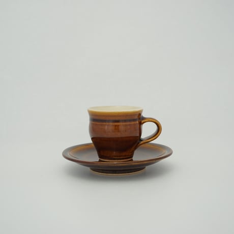 コーヒー碗・皿　飴　（01）