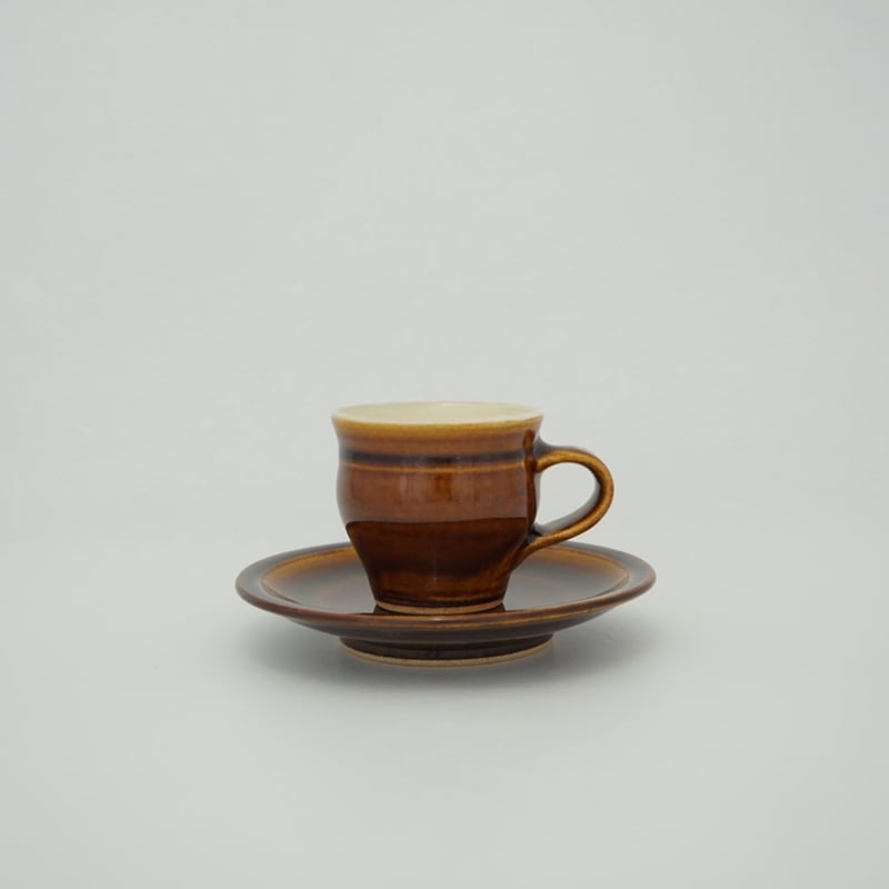 コーヒー碗・皿 飴 （01） | 出西窯 on-line STORE