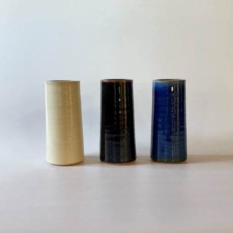 切立筒花入　白（高さ 5寸／約15.5cm）　（08）