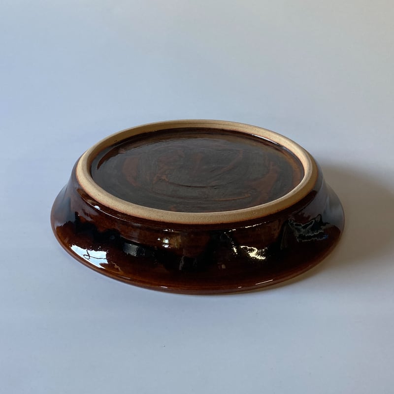 縁付平皿（8寸／約24㎝)）飴 （07） | 出西窯 on-line STORE