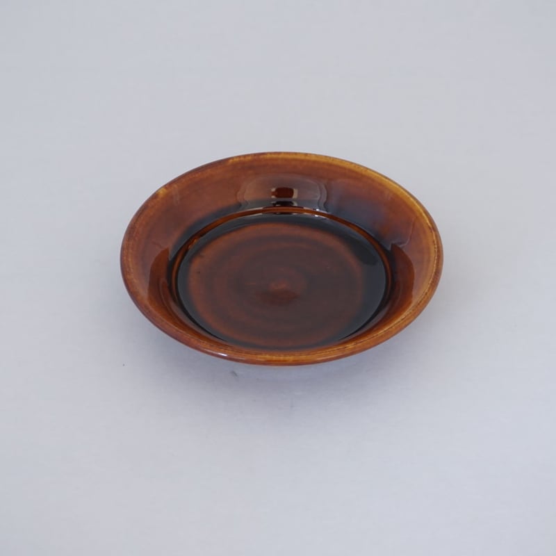 縁付平皿（5寸／約15㎝）飴 （08） | 出西窯 on-line STORE