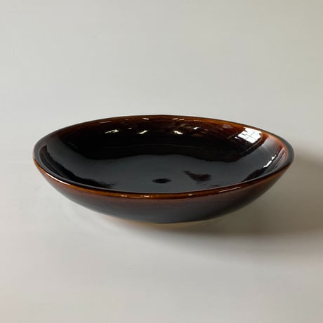 ロクロ楕円深皿（7寸／約26cm×18cm） 飴　（03）
