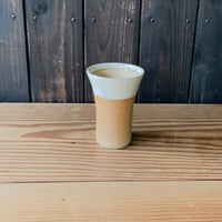 焼締めビールカップ（大　口径約8.5㎝・高さ約12㎝）白　（06）