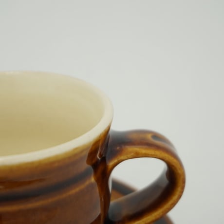 コーヒー碗・皿　飴　（01）