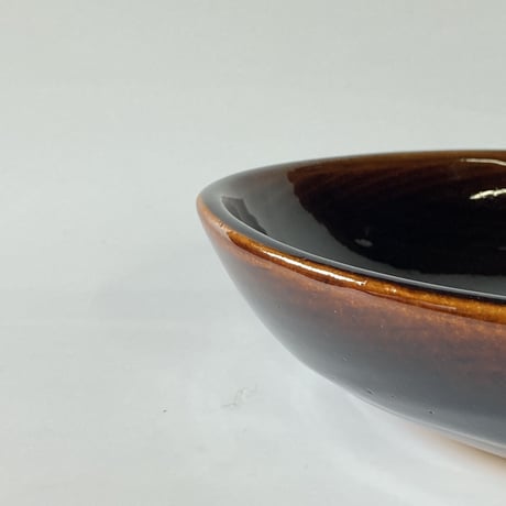 ロクロ楕円深皿（7寸／約26cm×18cm） 飴　（03）