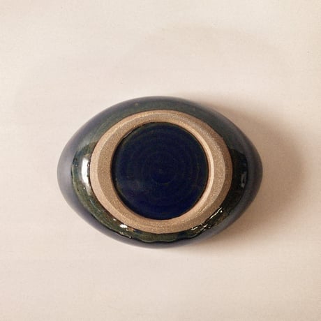 ロクロ楕円深皿（6寸／約22cm×15.5cm）  呉須　（03）