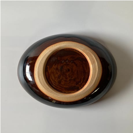 ロクロ楕円深皿（7寸／約26cm×18cm） 飴　（03）