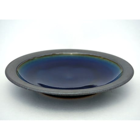縁鉄砂呉須釉皿（3.5寸／約10.5㎝）呉須・縁鉄　（03）