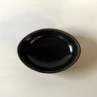 ロクロ楕円深皿（6寸／約21.5cm×16cm）  黒　（03）