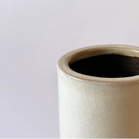 切立筒花入　白（高さ 5寸／約15.5cm）　（08）