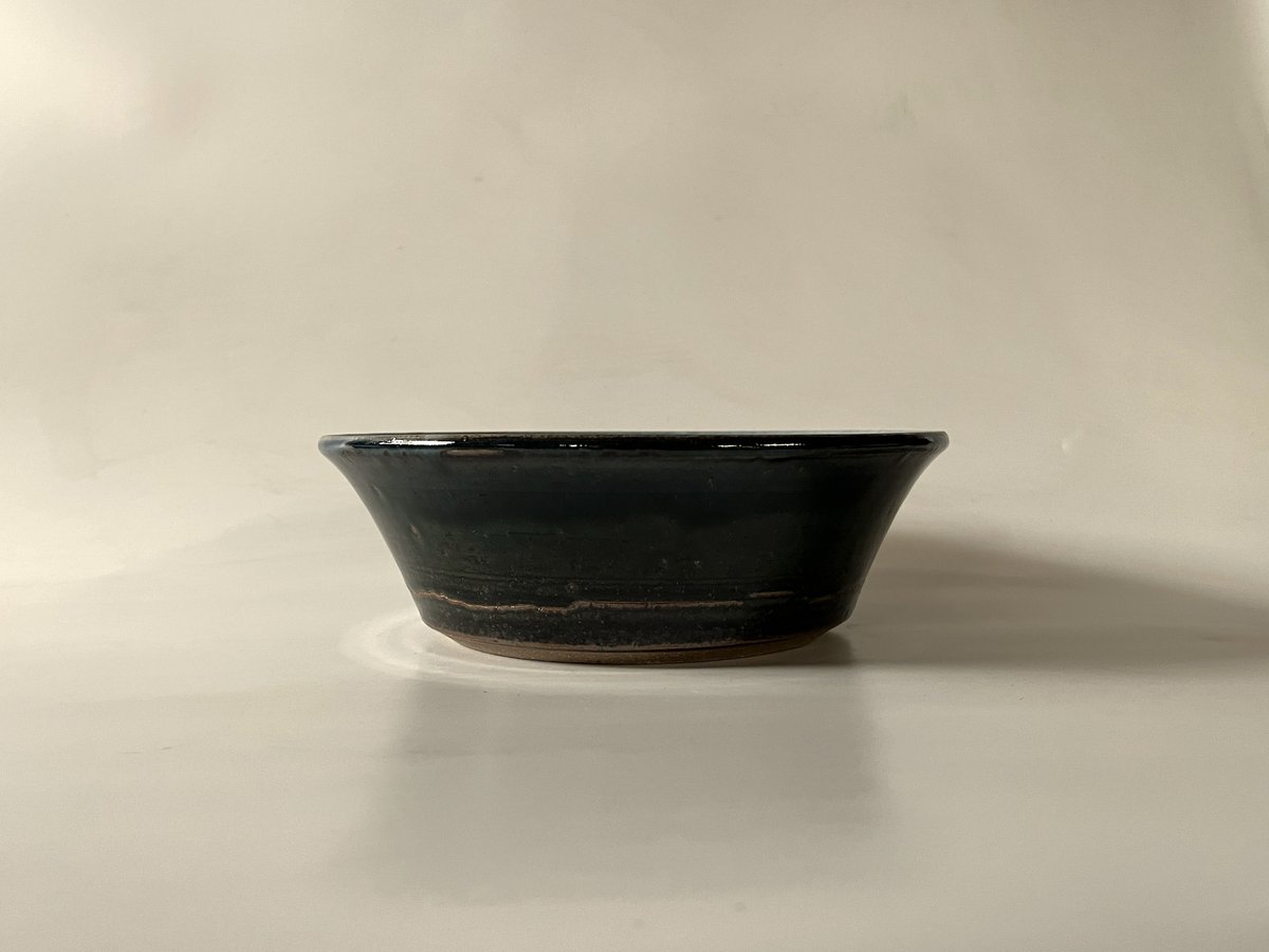 ahiru20120914！ 希少！誠山造印　切足　楕円鉢　和鉢 はたぞり切立鉢（6寸／約18㎝）黒 （07） | 出西窯 on-line STORE