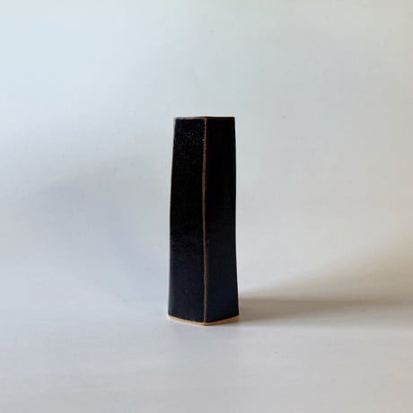 面取筒花入（小　高さ約18cm）黒＜限定2個＞（08）