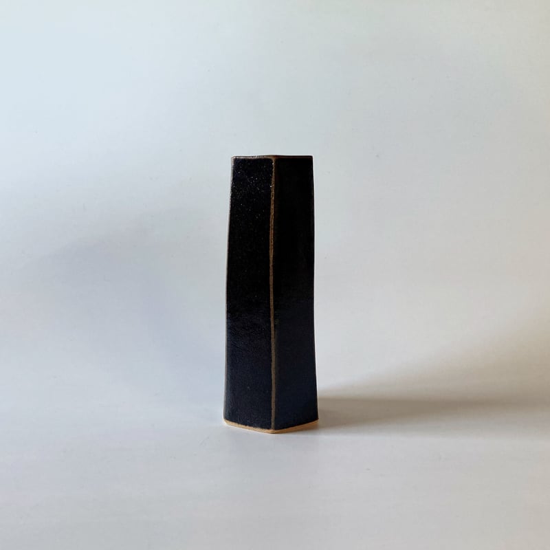 面取筒花入（小 高さ約18cm）黒＜限定＞（08） | 出西窯 on-line