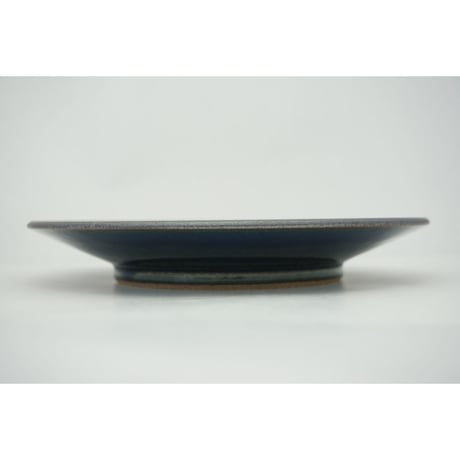 縁鉄砂呉須釉皿（8寸／約24㎝）呉須・縁鉄　（04）