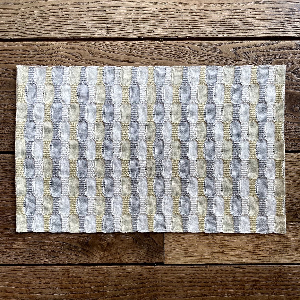 やまもも染 市松織 ランチョンマット 3色 黄×グレー×ベージュ （j-4