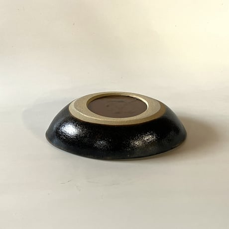 ロクロ楕円深皿（6寸／約22cm×15.5cm）  黒　（03）