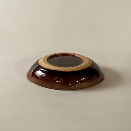 ロクロ楕円深皿（6寸／約22cm×15.5cm）  飴　（03）