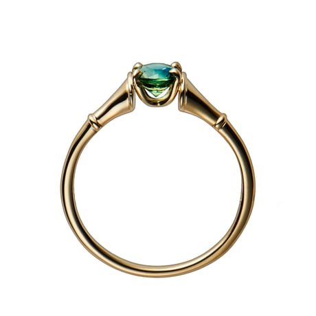 horn / Green Sapphire Ring