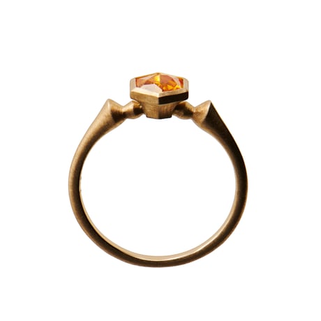 horn / Hexagonal cut Citrine Ring
