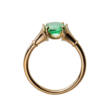 horn / Neon Mint Tsavorite Garnet Ring