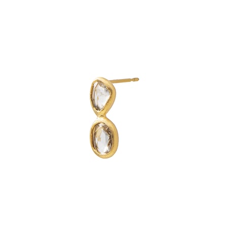 grain / Colorless Sapphire Single Earring