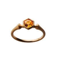 horn / Hexagonal cut Citrine Ring