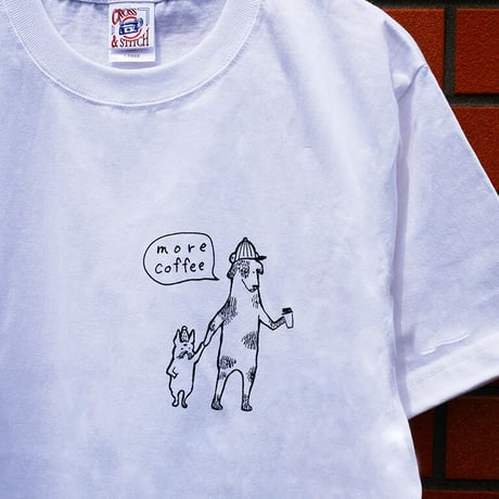 【オーガニックコットンTシャツ】COFFEE DOG　/ 　WHITE