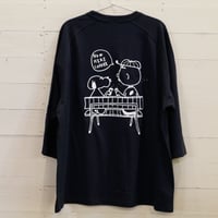 【七分袖Tシャツ】　ALMOND　COFFEE Tシャツ / ネイビー