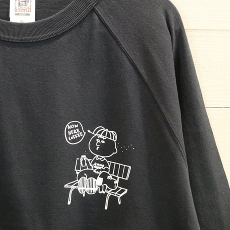 【七分袖Tシャツ】　ALMOND　COFFEE Tシャツ / ネイビー