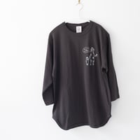 【七分袖Tシャツ】COFFEE DOG  七分袖Tシャツ/ 　スミクロ