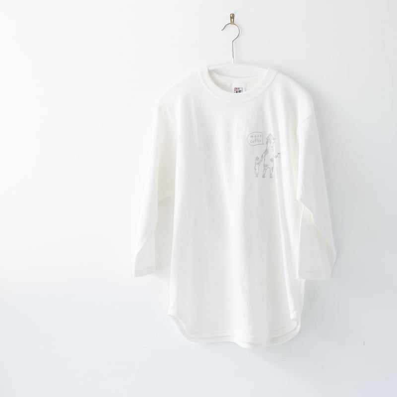 七分袖Tシャツ】COFFEE DOG/ オフホワイト | SAZANAMi