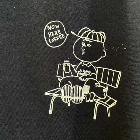 【七分袖Tシャツ】　ALMOND　COFFEE Tシャツ / ネイビー