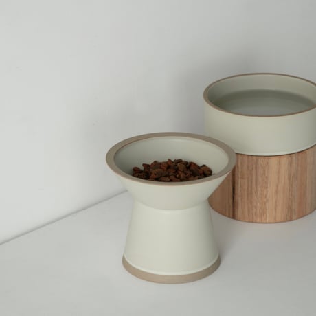 TAJIMI / food & water bowl set ［ white ］
