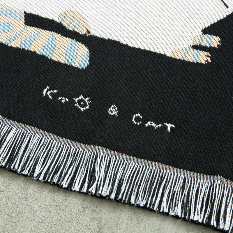 新品★KAITO FUKUI ラグ ブランケット★福井海東 Multi Blanket “nekomoyou” 坪井香保里 | & CAT | O