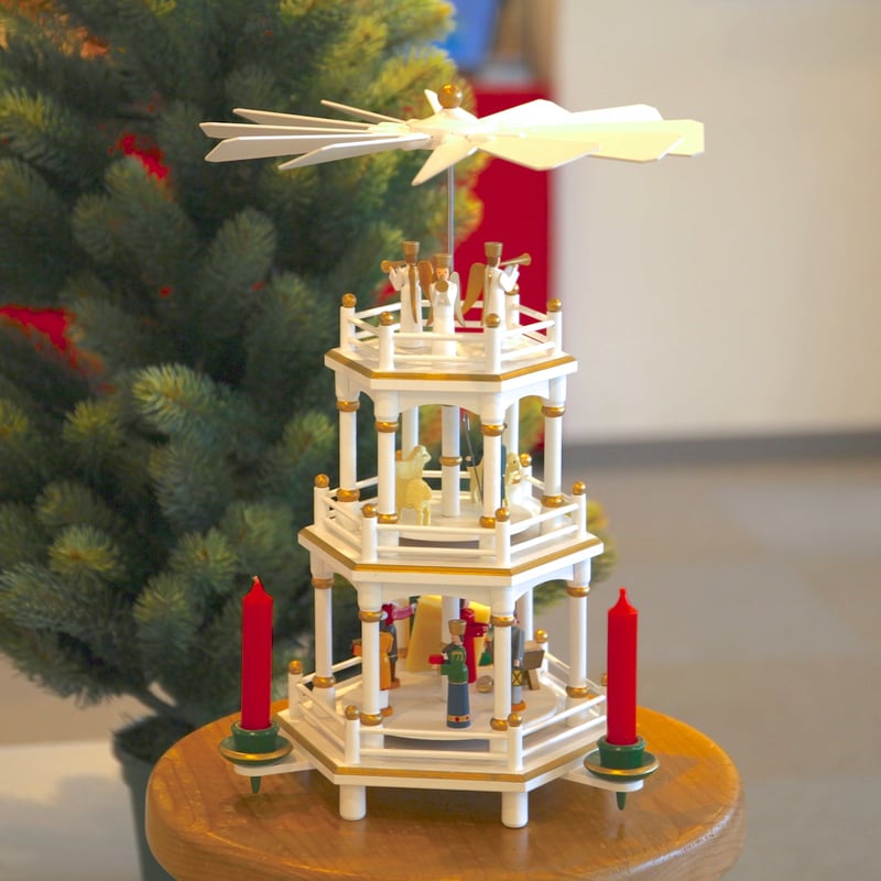 クリスマスピラミッド「キリスト生誕/白3段」 | ミュージアムショップ 