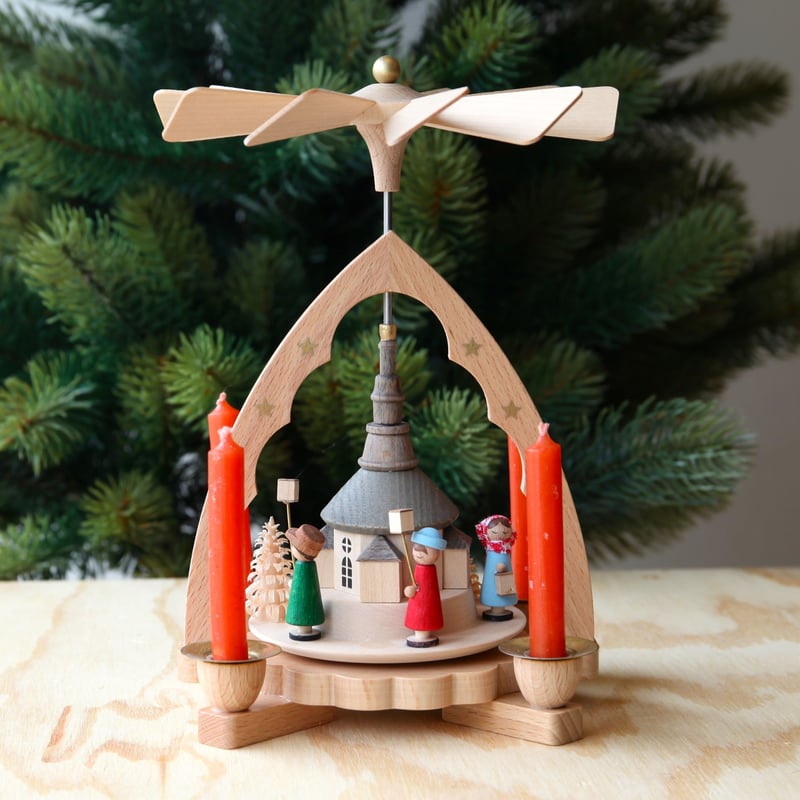 【お値下げ】ドイツ　木のおもちゃ　クリスマス　ピラミッド