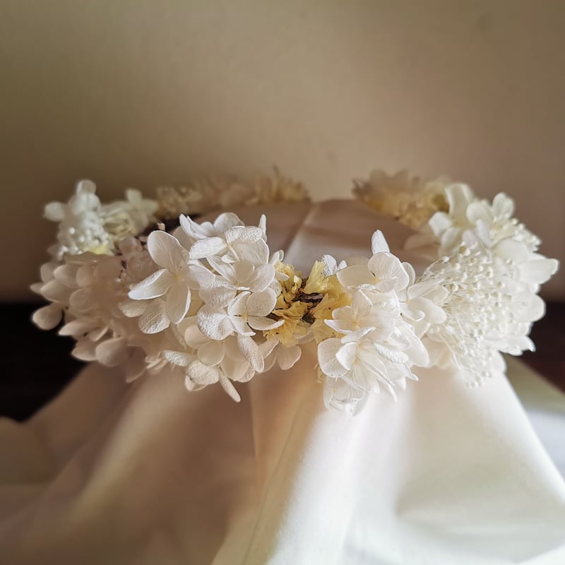 花冠　White pastel orange♪ ベビー 花冠White pastel orange♪ ベビー