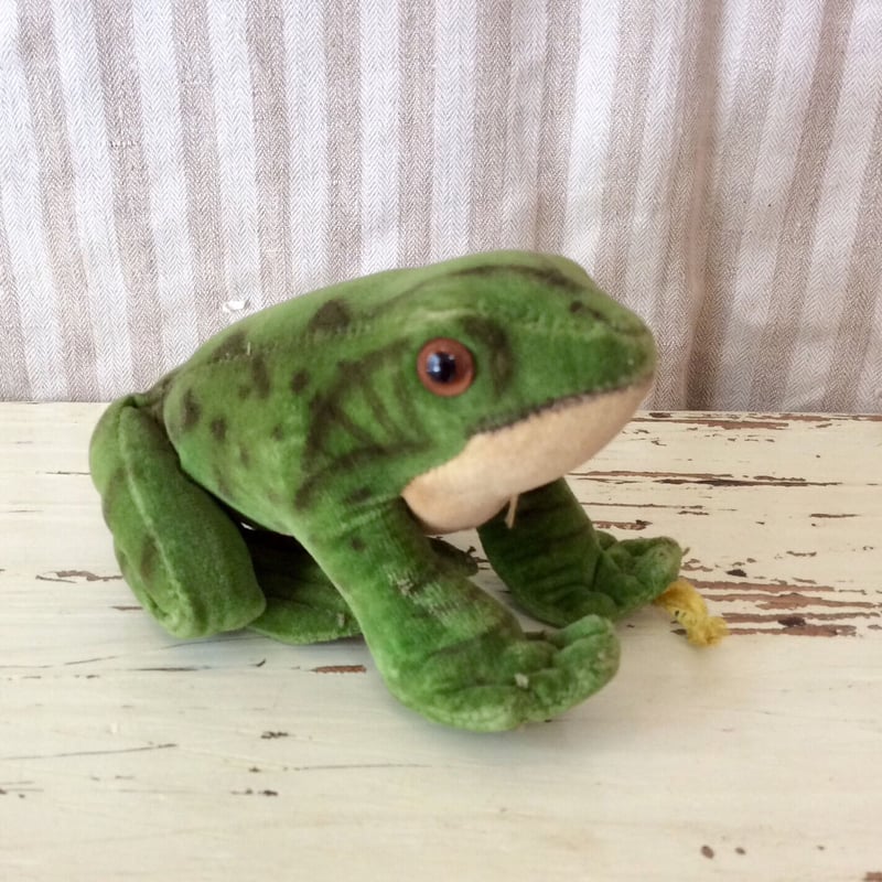 アンティークカエル ぬいぐるみ ヴィンテージ シュタイフ 蛙 Steiff アンティーク シュタイフ カエル Steiff Froggy 8cm