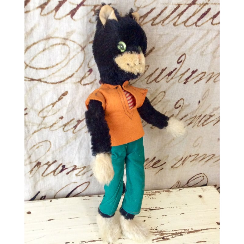 シュコ　ヴィンテージ　黒猫　ぬいぐるみ　Schuco シュコ社 ネコちゃん | sputnikplus online shop