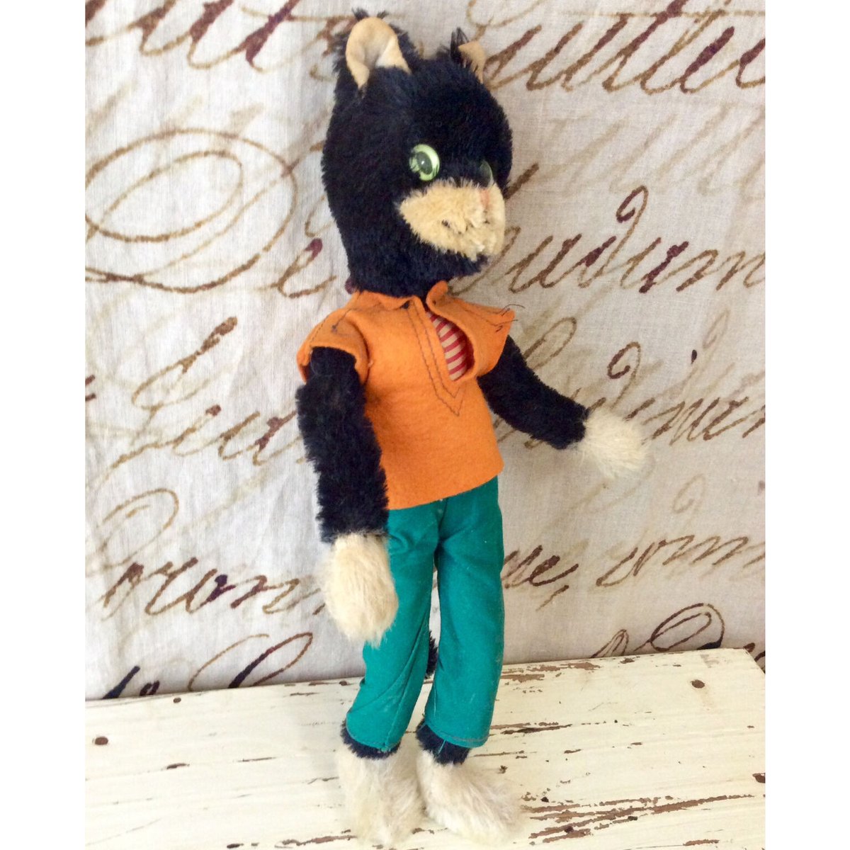 シュコ　ヴィンテージ　黒猫　ぬいぐるみ　Schuco Schuco シュコーBigo Belloシリーズ 黒猫ブラックキャットの