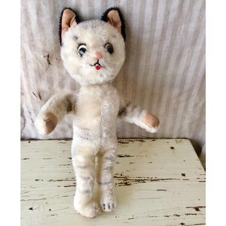 シュコ　ヴィンテージ　白黒猫　ぬいぐるみ　車輪付き　Schuco シュコ ヴィンテージ 白黒猫 ぬいぐるみ 車輪付き Schuco