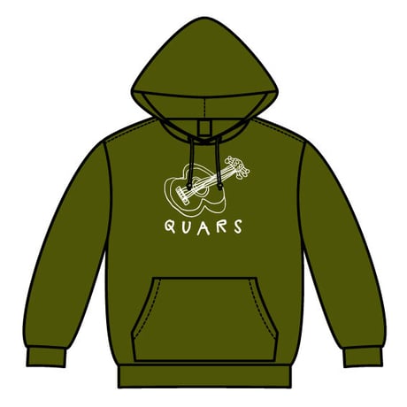 "QUARS✕カフェと工房ぼくの色"Guitar Hoodie(Khaki✕White)