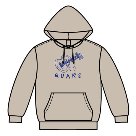"QUARS✕カフェと工房ぼくの色"Guitar Hoodie(Sand✕Navy)