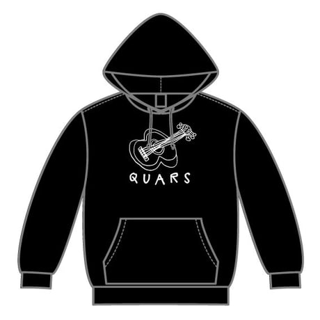 "QUARS✕カフェと工房ぼくの色"Guitar Hoodie( Black✕White)